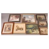 8 vintage, etc prints incl one pencil signed