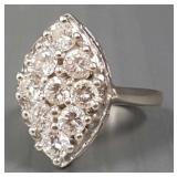 14K white gold & diamond ring- 5.1g; size 5 1/2; 9