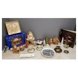 Collection of Christmas decor, some enameled