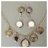 Mary Gardner artisan necklace & earrings s/w