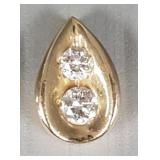 14K gold pendant s/w 2 diamonds- 1.7g; 3mm