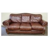 Leather upholstered sofa -