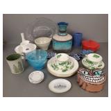 Gp Asst pottery, porcelain & glass incl 9"H signed