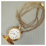 Hampden ladies pocket watch in engraved hunter