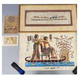4 Egyptian motif, etc. artworks/ print incl hand