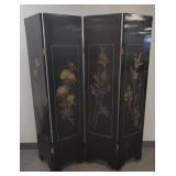 4-panel lacquered oriental folding floor screen-