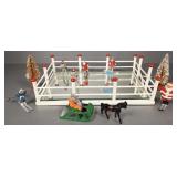 Vintage metal figure skating rink w/ Santa