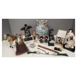 Gp Asian, etc. figures, large porcelain vase,