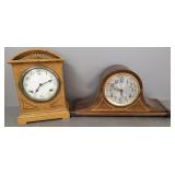 2 vintage wood mantle clocks: Sessions, in oak