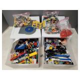 Lg gp asst Lego pieces in 2 stacking plastic bins-