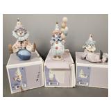 3 Lladro clown figures w/ boxes: 05811, 05812,