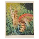 Vintage signed mixed media painting on panel-