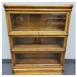 Oak 3 section stacking bookcase- 46 1/4"H 34"W