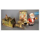 2 vintage tin Santa Claus wind-up toys incl