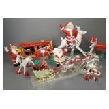 9 vintage hard plastic Christmas candy containers,