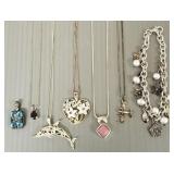 7 pcs sterling silver jewelry incl pendant
