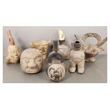 Gp Mesoamerican style pottery figures, vessels,