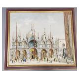 Framed signed oil painting on canvas- Basilica of