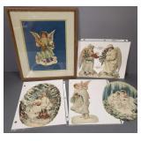 5 antique embossed die cut/ scrap Christmas