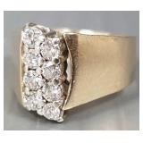 14K gold & diamond ring- 4.8g, size 5, 8- approx.