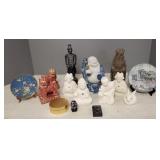 Gp Asian, etc. figures, cloisonne tray, etc.-