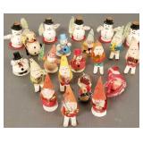 20 vintage spun cotton, etc. elf & snowman