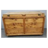 Large cedar lift top blanket/ storage chest on