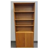 Danish style teak bookshelf cabinet- 60"H 30 1/2"W