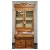 Antique Victorian cylinder secretary desk