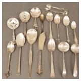 15 sterling & 1- 800 silver asst. pcs of flatware-