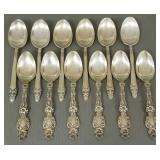 12 sterling silver spoons- approx. 13 toz incl