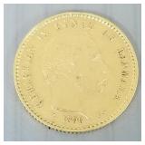 1890 Danish gold coin Christian IX 10 Kroner 4.5g