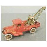 Vintage Arcade cast iron tow truck- 10"L