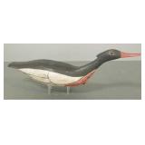 Artisan folk art style carved & painted merganser