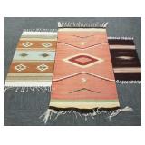 3 Southwest weavings- largest 67"x 31" incl fringe