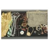 Gp vintage jewelry, etc incl Czech glass beads