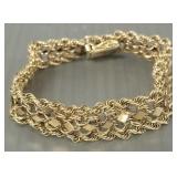 14k gold vintage bracelet- 22.5g, 7 1/4"L, 1/2"W