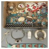 Group Native American jewelry, etc incl beaded,
