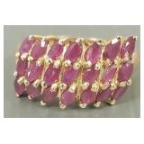 10K gold ring s/w rubies- 4.3g; size 7 3/4