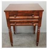 Antique mahogany Empire style 2-drawer stand 30"H