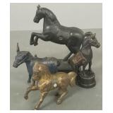 4 vintage cast iron horse still banks- 7"H tallest