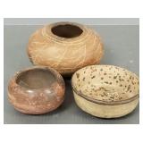 3 early Native American pots incl Santo Domingo,