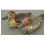 2 antique Mason, etc decoys, green wing teals-