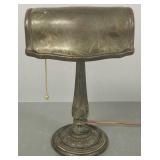 Antique Arts & Crafts metal desk lamp 14 1/2"H