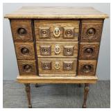 Oak repurposed 9 drawer cabinet on legs- 29"H