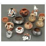 Gp small Southwest pots, etc.- some signed- 2 1/2"