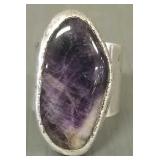 J. Hull Denmark amethyst ring- sz 8 1/2 adjustable