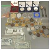 Gp asst coins, medallions, silver certificates etc
