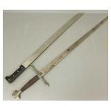 38"L replica Spanish style sword & machete- 31"