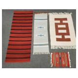 4 Asst weavings incl Southwest- largest 74"x 29"